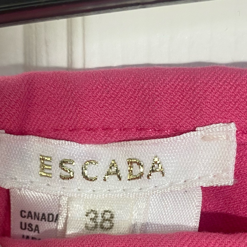 Escada Fuchsia Pink Chino Cropped 7/8 Throusers Pants Size 38 - Picture 3 of 4